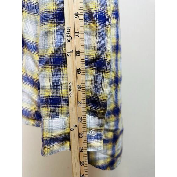 Women’s Plaid Flannel Button-Down LSU Tiger Shirt With Roll-Up Sleeves Sz M - Picture 10 of 14